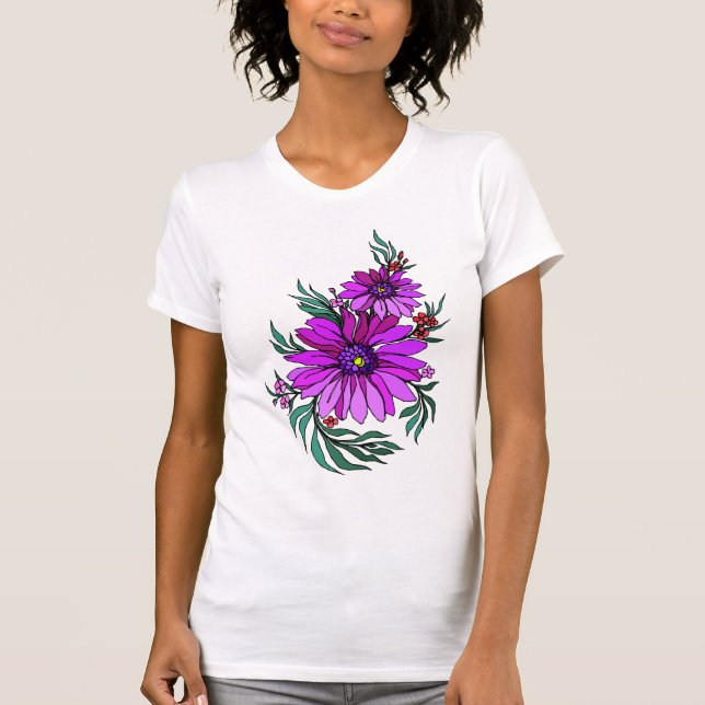 T-shirt Fleurs mignonnes 10a d'art déco (Devant)