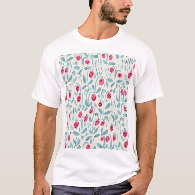 T-shirt Fleurs minuscules : Aquarelle transparente (Devant)