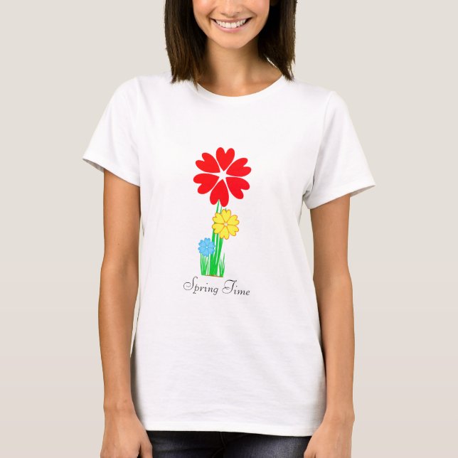 T-shirt Fleurs Modernes de Printemps (Devant)