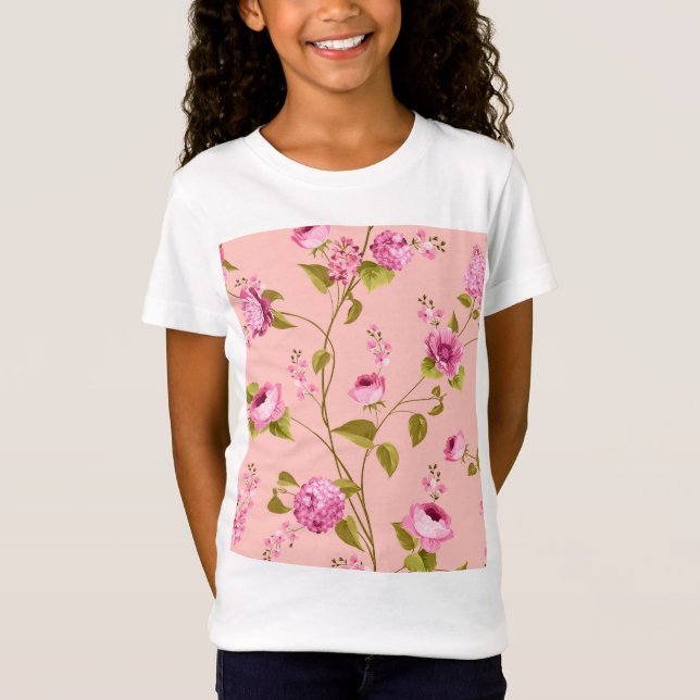 T-Shirt Fleurs Motif 17 (Devant)