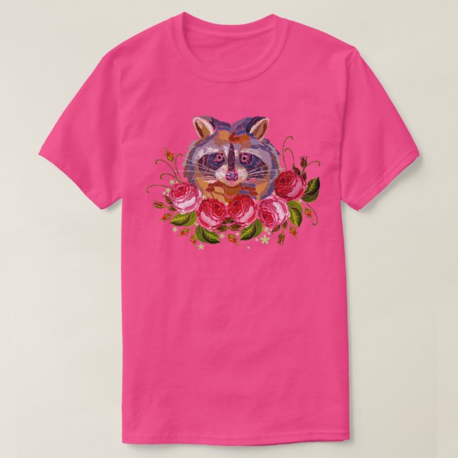 T-shirt Fleurs naturelles Raccoon (Design devant)