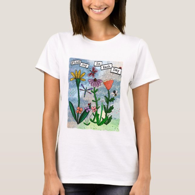 T-shirt Fleurs Notes musicales et joies (Devant)