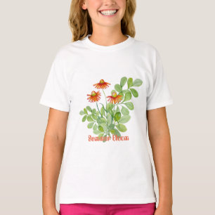 T-shirt Fleurs orange d'aquarelle