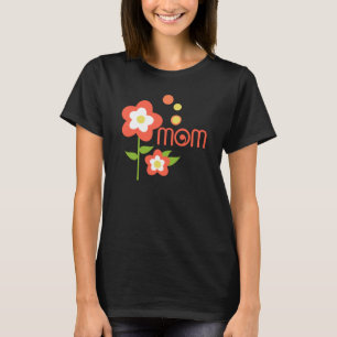 T-shirt Fleurs orange et blanche avec maman Pois