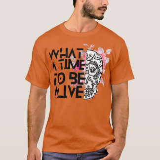 T-shirt Fleurs pincées Et crâne art ce temps d'être vivant