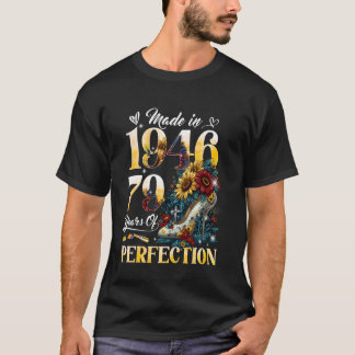 T-shirt Fleurs pour le 79e anniversaire créées en 1946 79