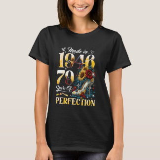 T-shirt Fleurs pour le 79e anniversaire créées en 1946 79