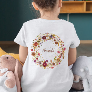 T-shirt Fleurs Pressées Œuvre d'Art Cercle Fleuri Féminin