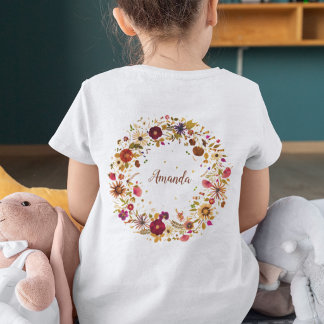 T-shirt Fleurs Pressées Œuvre d'Art Cercle Fleuri Féminin