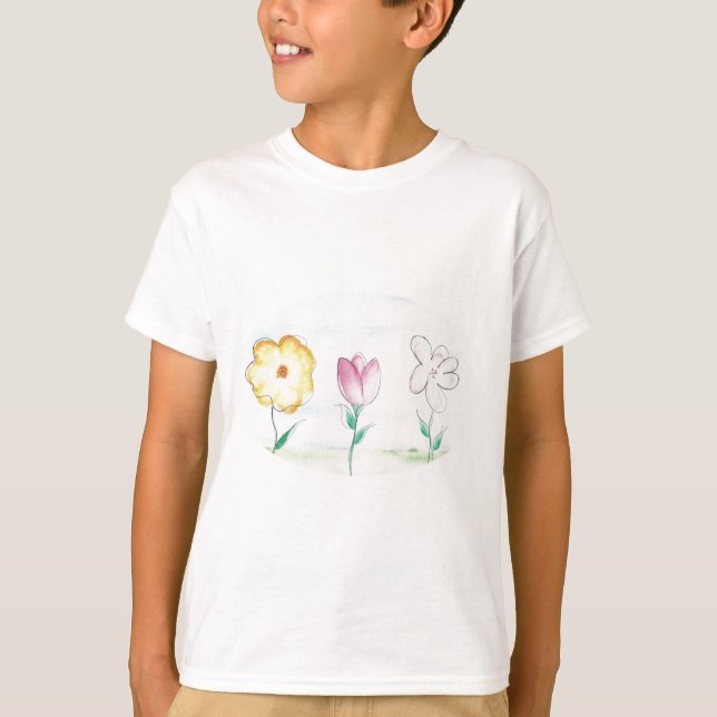 T-shirt Fleurs Primitives Peintes (Devant)