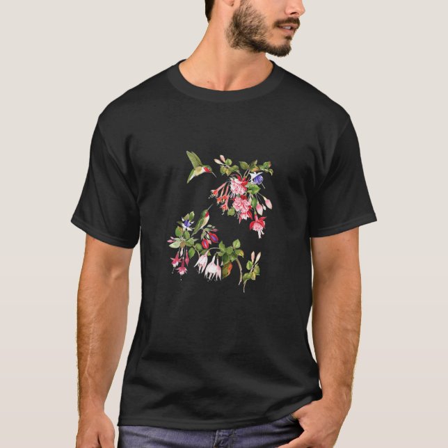 T-shirt Fleurs printanières Fuchsias (Devant)