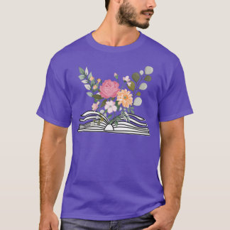T-shirt Fleurs qui poussent à partir de livres Lecteur de