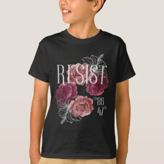 T-shirt Fleurs Résister Pas Mon Président 86 47 Anti-trump