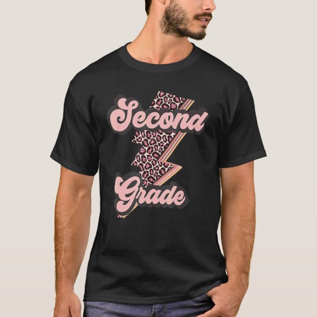 T-shirt Fleurs rétro Deuxième Idée d'enseignant de 2e anné (Devant)