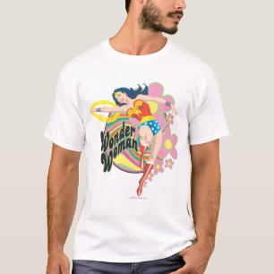 T-shirt Fleurs rétro Wonder Woman