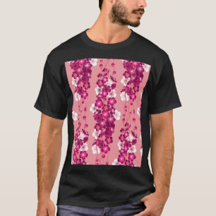 T-shirt Fleurs roses roses : arrière - plan sans soudure.