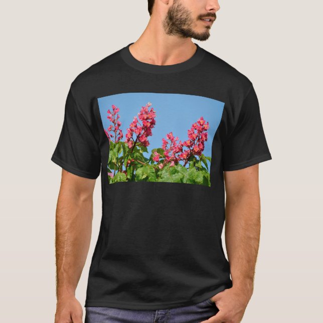 T-shirt Fleurs rouges de saumons rouges (Devant)