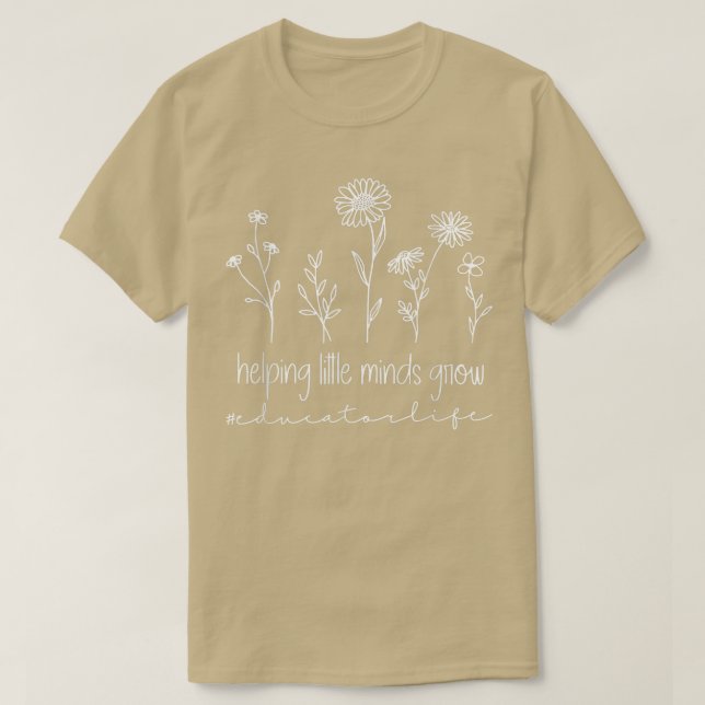 T-shirt Fleurs sauvages aidant les petits esprits à grandi (Design devant)