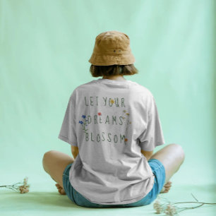 T-shirt Fleurs sauvages aquarelle colorées Citation d'été