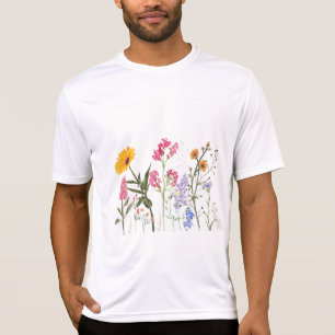 T-shirt Fleurs sauvages, belles fleurs botaniques vintage