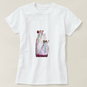 T-shirt Fleurs sauvages d'aquarelle Whimsical en vase