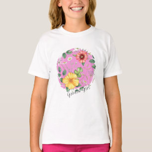 T-shirt Fleurs sauvages de dessin Vintage / Garden Girl