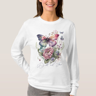 T-shirt Fleurs Sauvages Et Gratuites De Papillon Floral Fl