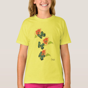 T-Shirt : Fleurs sauvages et papillons