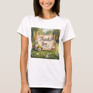 T-shirt Fleurs sauvages tracés à la main, tiges de blé, pa