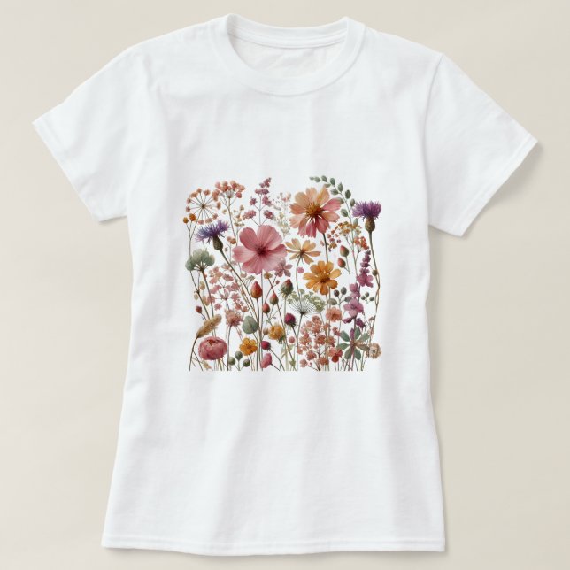 T-shirt Fleurs sauvages vintages (Design devant)