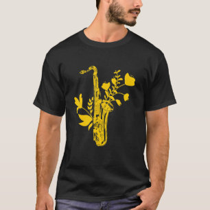 T-shirt Fleurs saxophones Musicien d'instruments de musiqu