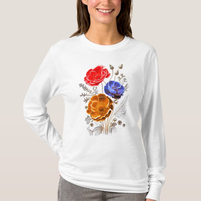 T-shirt Fleurs Tricolor (Devant)