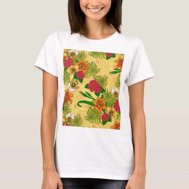 T-shirt fleurs tropicales (Devant)