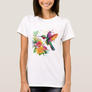 T-shirt Fleurs tropicales des colibris