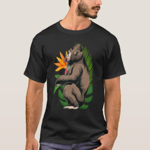 T-shirt Fleurs tropicales du singe Ape Exotique