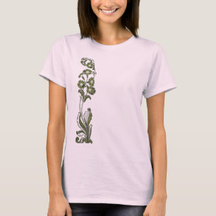 T-shirt Fleurs vert-foncé (avant et dos)
