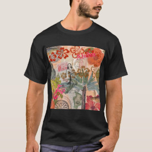 T-shirt Fleurs Vintage Hula Coloré Hawaïen Tropical