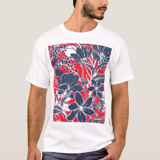 T-shirt Fleurs vintages Creusées À La Main, Motif Élégant.