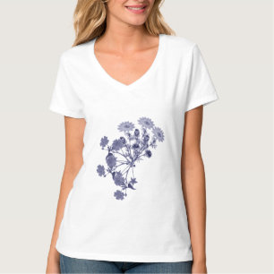 T-shirt Fleurs vintages de motif de saule