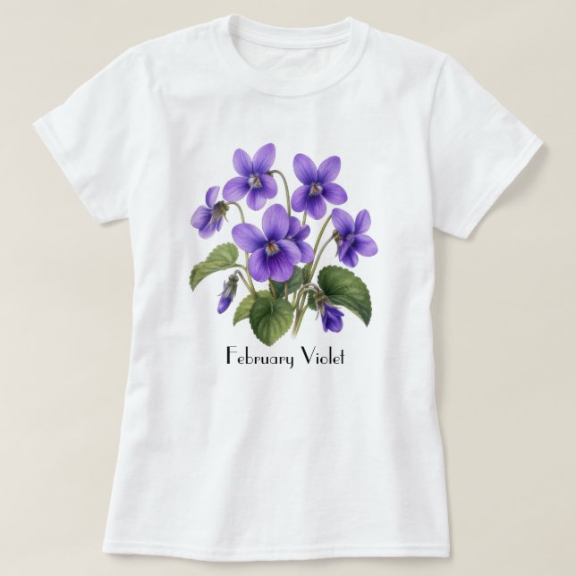 T-Shirt Fleurs Violettes de Février (Design devant)