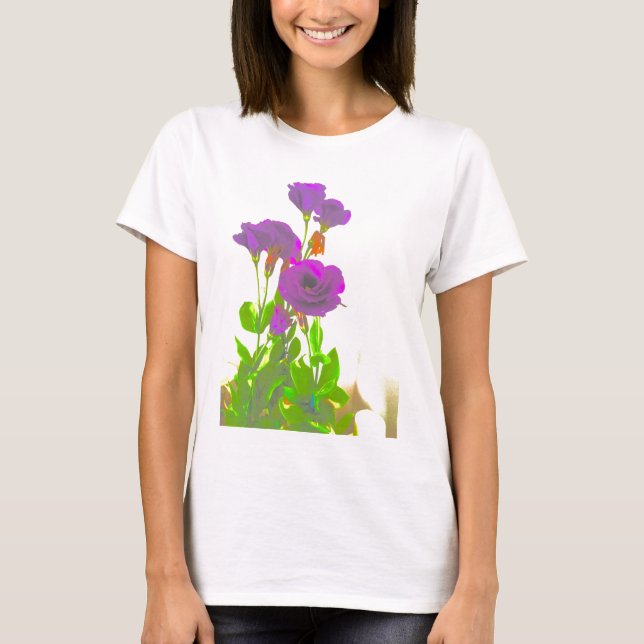 T-shirt Fleurs violettes Lisianthus (Devant)