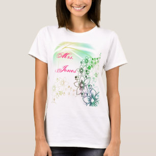 T-shirt Fleurs wedding showers Art Nom personnalisé