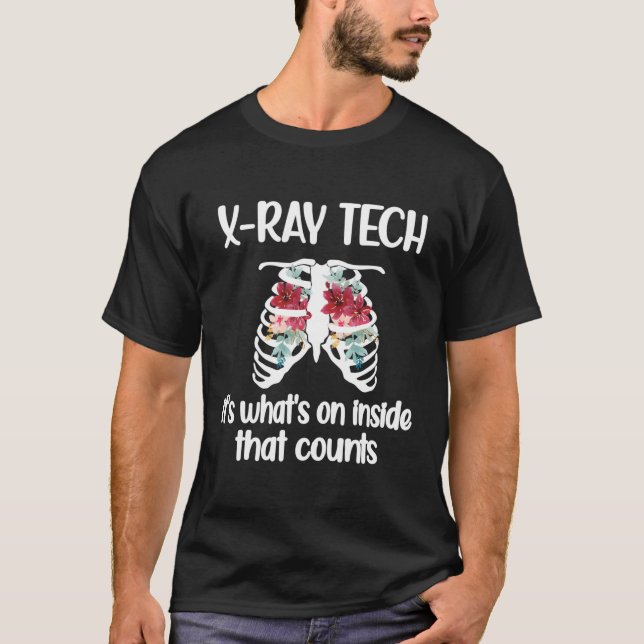 T-shirt Fleurs X-Ray Tech Rt Rad Tech Technologue X-Ray (Devant)