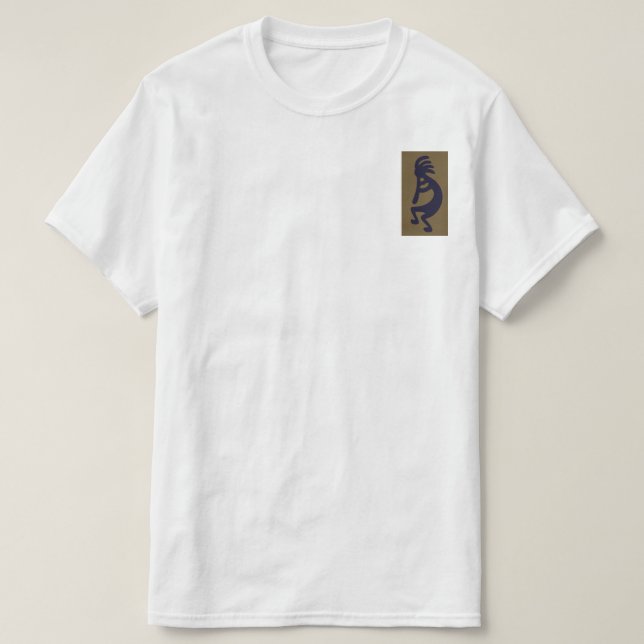 T-shirt Flexibilité de la figure Kokopelli - Noir sur Vert (Design devant)
