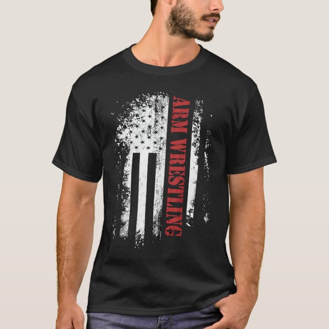 T-shirt Flexions de bras de drapeau de lutte de bras (Devant)