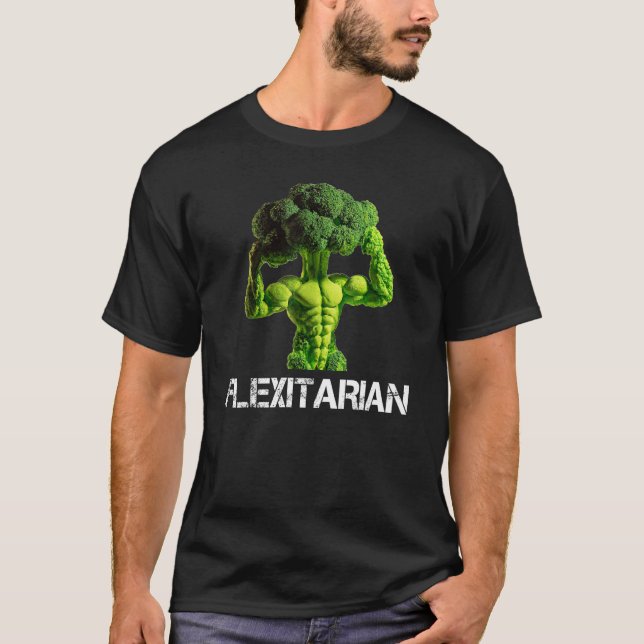 T-shirt Flexitarien Brocoli Bodybuilder Manger Sain Poids (Devant)