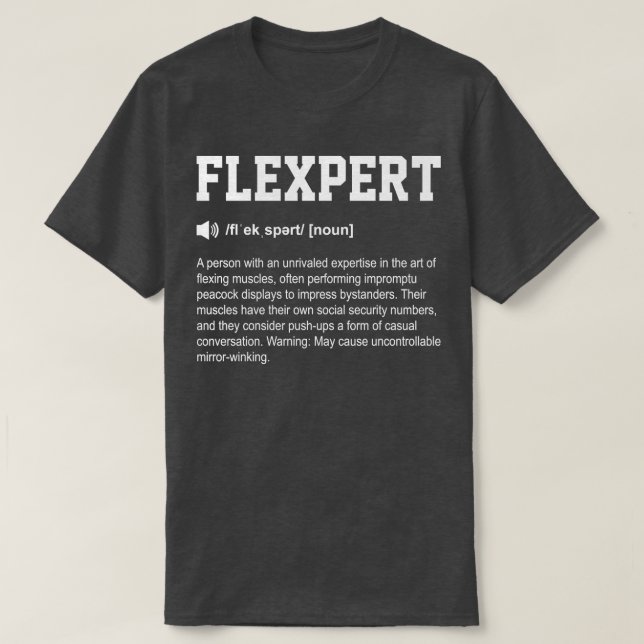 T-shirt Flexpert Funny Dictionary Gym Signification (Design devant)