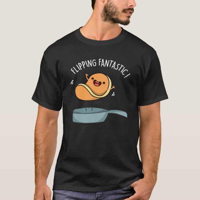 T-shirt Fliastic Funny Pancake Pun Dark BG (Devant)