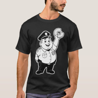 T-shirt flic mangeant un beignet