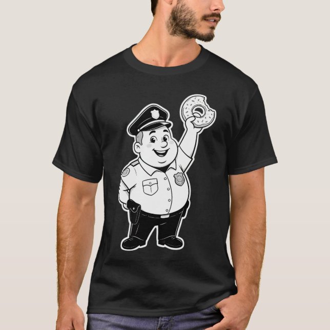 T-shirt flic mangeant un beignet  (Devant)